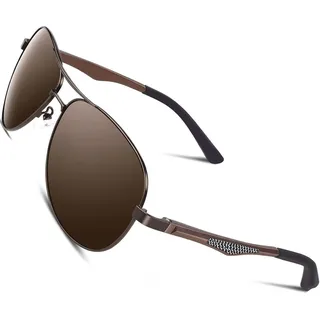 CGID Sonnenbrille Herren Pilotenbrille Polarisiert Ultraleicht AL-MG UV400 CAT3 Outdoor