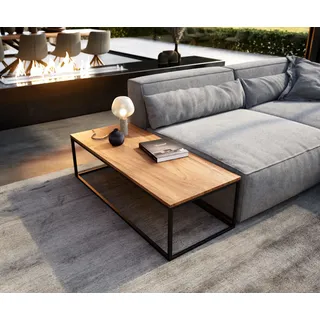 Couchtisch Tatius 120x50 Akazie Natur Gestell schwarz passend zu Sofa Sirpio