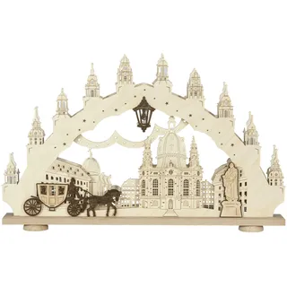 Lichterbogen Dresdener Frauenkirche el. Beleuchtung natur BxHxT 66x41x6cm NEU
