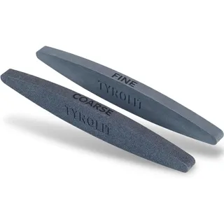 TYROLIT LIFE Keramik-Wetzstein für scharfe Messer (2 Stück) – Körnung 100 & 240 – Abziehstein für Sense, Gartenschere, Axt und Rasenmähermesser