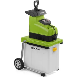 FIELDMANN FZD 5015-E Garden Chipper, Leistungsaufnahme: 2 800 W, Maximaler Durchmesser des zerkleinerten Abfalls 44 mm, Selbstziehende Funktion, Rückgangfunktion, 60L Auffangbehälter
