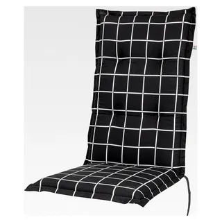 Auflage Hochlehner Milano anthrazit-grau kariert 120x49x6 cm Sitzpolster