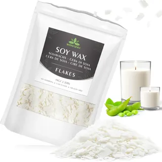 Sojawachs Flocken für Kerzen, Wachs Kerzenwachs 1KG/10KG/15KG, Kerzenwachs zum Gießen, 100% Natürliches Öko Sojawachs für Kerzen(1KG)