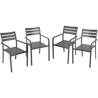 Garden Pleasure Stapelstuhl Treviso 55 x 63 x 88 cm grau