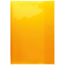 HERMA 19605 Heftumschläge A4 Transparent Orange, 10 Stück, Hefthüllen aus strapazierfähiger, abwischbarer & extra dicker Polypropylen-Folie, durchsichtige Heftschoner Set für Schulhefte, farbig