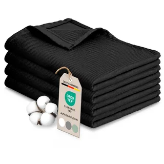Bellphany Geschirrtücher Baumwolle - Oeko-TEX® 4er Set, schwarz