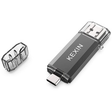 KEXIN USB C Stick 128GB USB C Speicherstick 128 GB OTG Speicherstick USB 3.0 Dual USB Type-C Flash Drive 128 GB Flash Laufwerk für Android Handy, Tablet, Computer, Notebook Schwarz