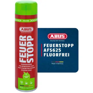 ABUS Feuerlöschspray Feuerstopp AFS625 fluorfrei - handlicher Feuerlöscher gegen Entstehungsbrände der Brandklassen 5A und 5F - lange haltbar - Made in Germany - für Haushalt, Küche, Camper und Grill