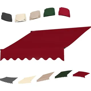 QTWLG Klemmmarkise 300cm 400cm Ersatzstoffe Einziehbare Markise Ersatz Markisenstoff Ersatzoberseite (nur Stoff), Ersatzabdeckung Für Garten Draussen Markise(Red,6.5x5ft/200x150cm)
