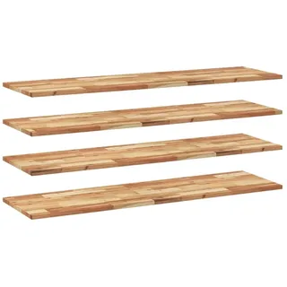 Schweberegale 4 Stk. 120x40x2 cm Massivholz Akazie Ölbehandelt - Braun, Bunt