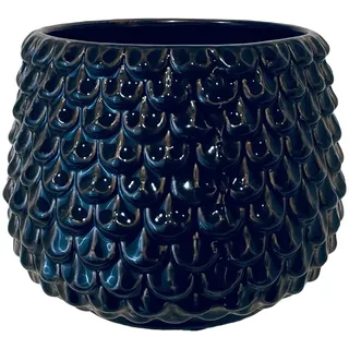 Nordring Retro Übertopf Vintage Pflanztopf für Zimmerplanzen Blumentopf Pino M (13,5 cm ø), schwarz, Keramik