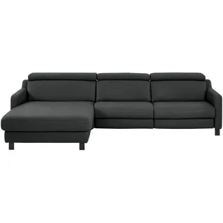 Valdera Ecksofa , Anthrazit , Leder , Echtleder , Semi-Anilinleder , Ottomane links, L-Form , 291x176 cm , Goldenes M , Typenauswahl, Lederauswahl, Stoffauswahl, seitenverkehrt erhältlich, Bettfunktion erhältlich , Wohnzimmer, Sofas & Couches, Wohnlandschaften, Ecksofas