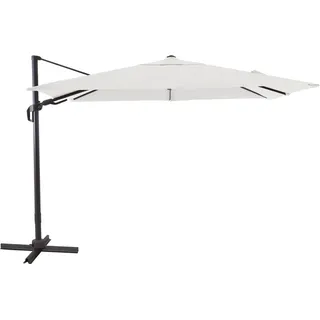 Ampelschirm Aros 2,3 m x 3,1 m Rechteckig Cremeweiß mit Kurbel