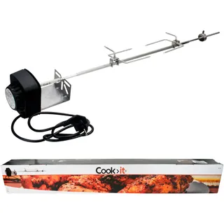 cozze Cook>it® Drehspieß für Gasgrill mit Motor - Robuster Grillspieß mit Motor Universal für 3-4 Brenner - Stabiler Spiessdreher Gasgrill im Premium-Design