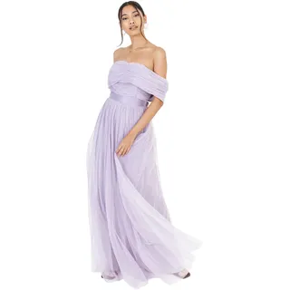 Anaya with Love Damen Womens Ladies Maxi Dress Bardot Off Shoulder with Belt Long Empire Waist for Wedding Guest Prom Evening Gown Bridesmaid Kleid (1er Pack)