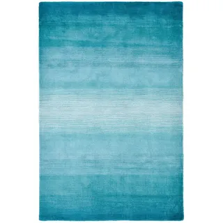 THEKO Wool Comfort Wollteppich 70 x 140 cm Blau/Türkis