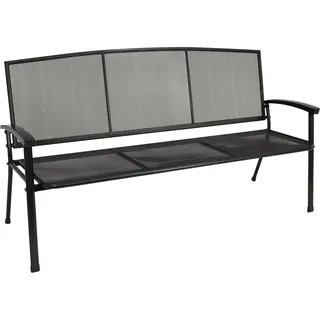 DEGAMO Gartenbank Metallbank Bank RIVO 3-sitzer 171cm, Streckmetall eisengrau - Grau