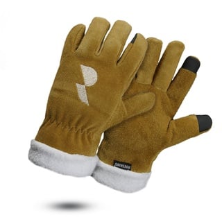 ROSTAING Montblanc Handschuhe aus Leder, warm, gefüttert und mit Touchscreen, ideal für Arbeiten im Freien, Wintergarten, warm, komfortabel, gegen Kälte und Futter aus Molton