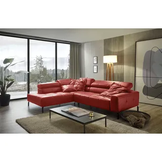 Home Affaire Eckcouch Leder L-Form 2-Sitzer rot
