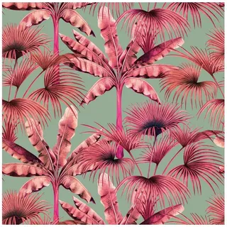 A.S. Création A.S. Creation Fototapete Palmenblätter 1,59 m x 2,8 m Pink-Grün FSC®