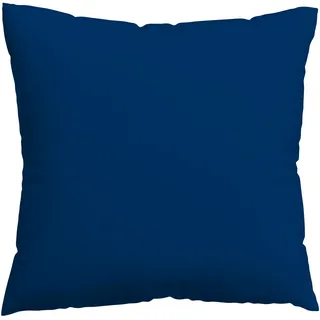 schlafgut Premium Kissenbezug Woven Satin Uni Blau 80 x 80 cm