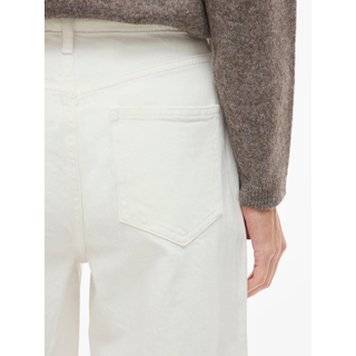 High-waist-Jeans VILA "VIFREYA JAF HW JEANS - NOOS", Damen, Gr. 34, Länge 32, weiß (cloud dancer), Denim/Jeans, Obermaterial: 99% Baumwolle, 1% Elasthan, unifarben, relaxed fit knöchellang, Jeans High-waist-Jeans