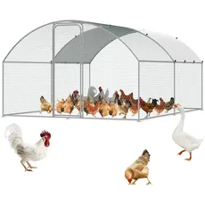 VEVOR Hühnerstall, 3 x 3,93 x 1,99 m, begehbarer Hühnerauslauf für den Hof mit Abdeckung, Hühnerhaus mit Turmdach und Sicherheitsschloss für Hinterhof, Bauernhof, Enten-, Kaninchen- und Geflügelkäfig