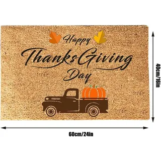 Lustige Thanksgiving Fußmatte Anti-Rutsch-Türmatte Herbst Eingangsbereich Teppich für Haustür Küche Bad Dekor