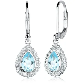 Elli Ohrringe Tropfen Zirkonia Topas Blau 925 Sterling Silber 17