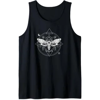 Occult Vintage Totenkopf Motte Okkult Fashion Goth Gothic Tank Top