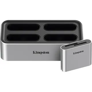 Kingston Workflow Station Dock und SD-Lesegerät USB-C 3.2 Gen2 Dual-Slot SD UHS-II retail (USB 3.2 Gen 2), Speicherkartenlesegerät, Silber, Schwarz