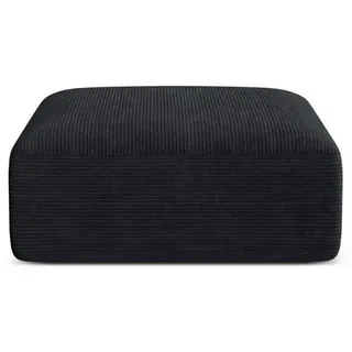 Cosmopolitan Design Pouf Campi aus Cord schwarz , Schwarz , Textil , 90x40x90 cm , Wohnzimmer, Sessel, Hocker & Hockerbänke, Poufs
