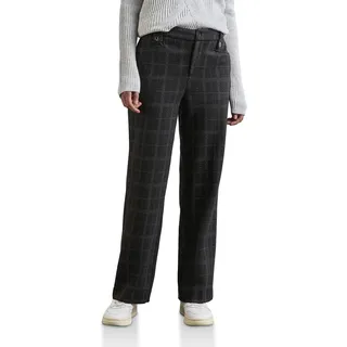 Street One Damen Karierte Straight Leg Hose