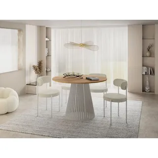 WFL GROUP Naro Ø 100 cm grau-beige