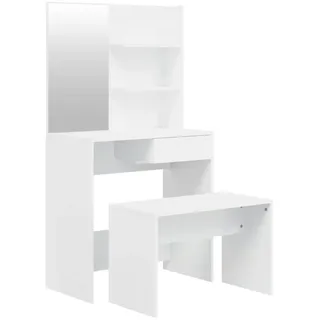 vidaXL Schminktisch-Set Hochglanz-Weiß 74,5x40x141 cm