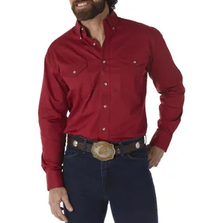Wrangler Herren Painted Desert Basic Shirt, Rot/Ausflug, einfarbig (Getaway Solids), L