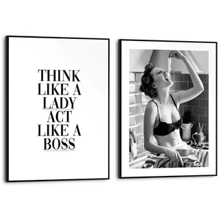 Reinders Poster "Pasta Lady", farbe bild(er): schwarz, weiß