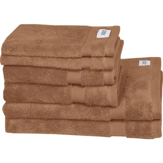 Schöner Wohnen Frottierset , Braun, Kupferfarben, Rostfarben, Rotbraun , Textil , 6-teilig , Uni , Oeko-Tex® Standard 100 , saugfähig, Aufhängeschlaufe, angenehm weich, hochwertige Qualität, schnelltrocknend , Heimtextilien, Badtextilien, Handtuchsets