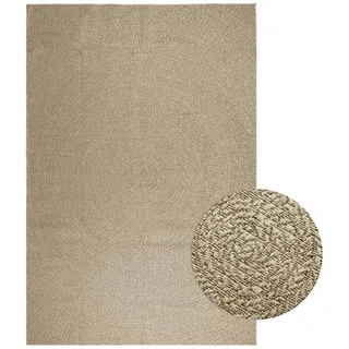 vidaXL Teppich ZIZUR Beige 240x340 cm Jute-Optik Indoor und Outdoor