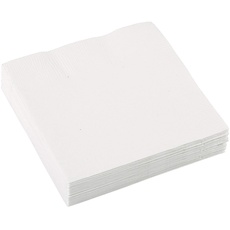 Amscan 50220-08 - Servietten Weiß, 20 Stück, 25 x 25 cm, Geburtstag, Party
