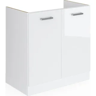 Vicco Spülenschrank R-Line 80 x 81,6 x 46 cm Weiß Hochglanz