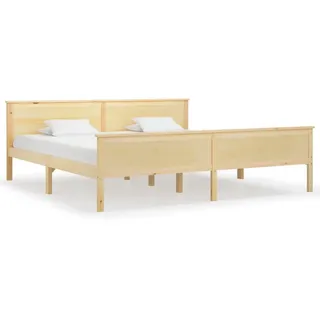 vidaXL Massivholzbett Kiefer 200x200 cm - Braun