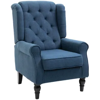 Homcom Ohrensessel mit Relax-Funktion Polyester 86 x 102 x 74 cm Blau