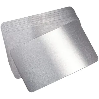 nbeads 8 Stück Metall Visitenkarte, 8.5x5.55cm 0.9mm dick Edelstahl Rohlinge Namenskarte Lasergravierte Visitenkarte Für Haus Büro Kunden DIY Geschenkkarten