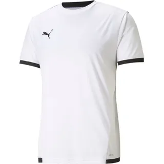 Fußballtrikot PUMA "TEAMLIGA JERSEY", Herren, Gr. XL, schwarz-weiß (puma weiß, puma schwarz), Interlock, Obermaterial: 100% Polyester, unifarben, regular fit normal, Rundhals, Trikots Fußballtrikot, Fußball, Kurzarm, Rundhalsausschnitt, aus Interlock-Material