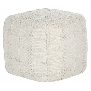 Beliani Pouf Warangal Baumwolle weiß
