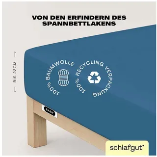 schlafgut Spannbettlaken Jersey 140 x 200 - 160 x 200 cm blau