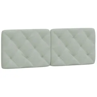 vidaXL Kopfteil-Kissen Hellgrau 140 cm Samt - Grau