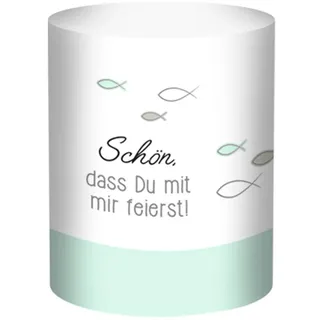 Ursus 184000163 - Mini Tischlichter, Ambiente, Schön, dass Du mit mir feierst Design, mint, ca. 10 x 27 cm, Durchmesser ca. 8 cm, 115 g/qm, 5 Blatt, einseitig bedruckt, aus Transparentpapier