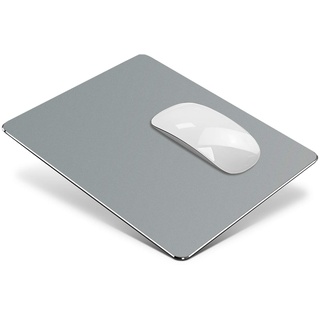 VAYDEER Metall Mauspad Aluminium Mousepad doppelseitig verfügbares Design, Hartes Mouse Pad Mat Padwasserdicht für Spiele und Büro (Mittel, Grau, 24x20 cm)